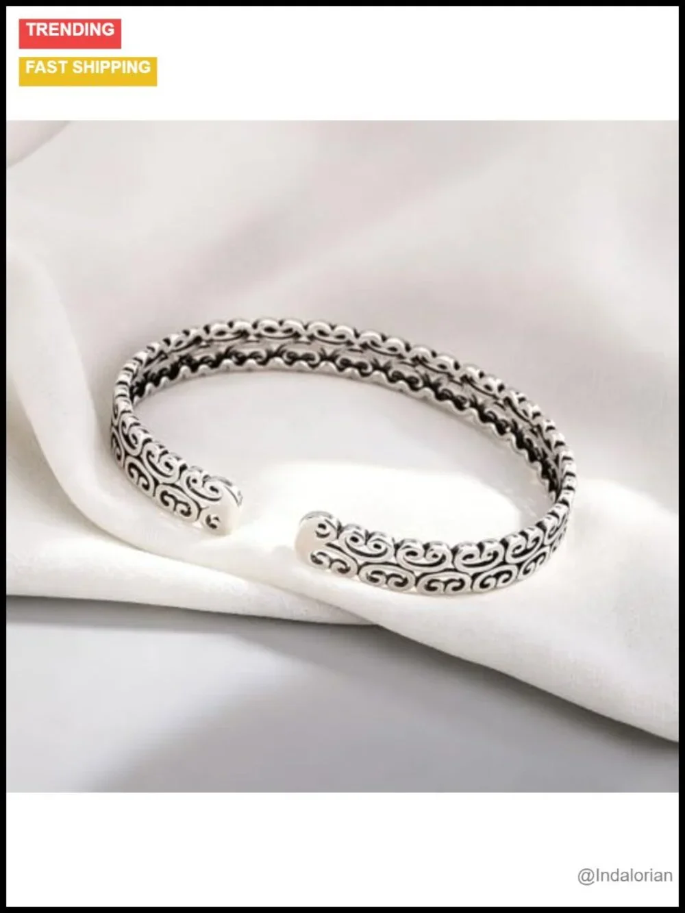 Sterling Silver Adjustable Open Cuff Bracelet Stackable for Women